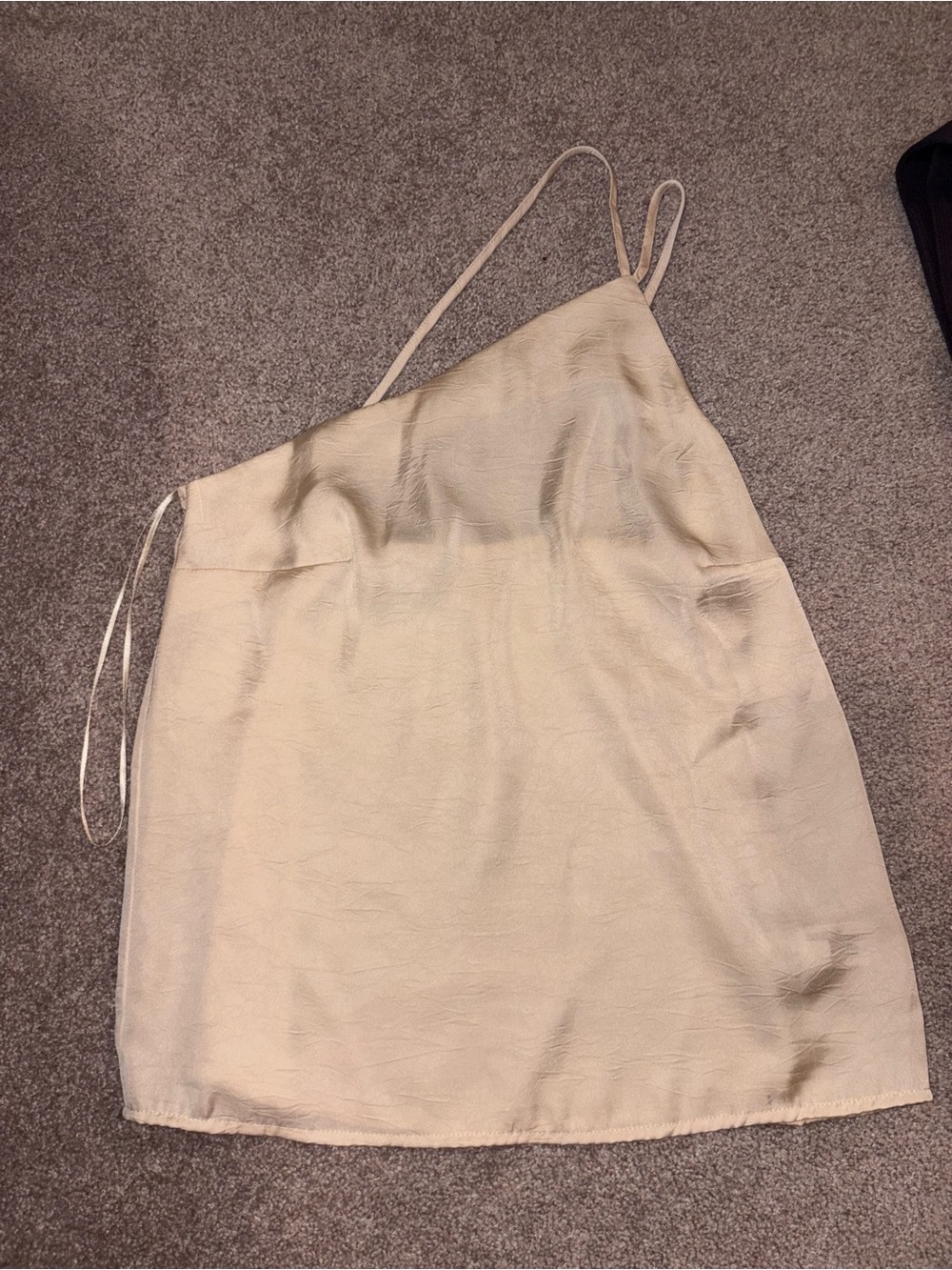 Target Cream Asymmetric Slip Dress Top